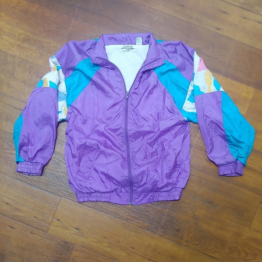 Women's Vintage 80s/90s Multicolor Nylon Track Jacket